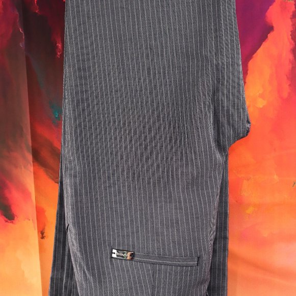 Express Design Studio Editor Dotted Gray Pants with White Pinstripes. Size 0 - Picture 1 of 4